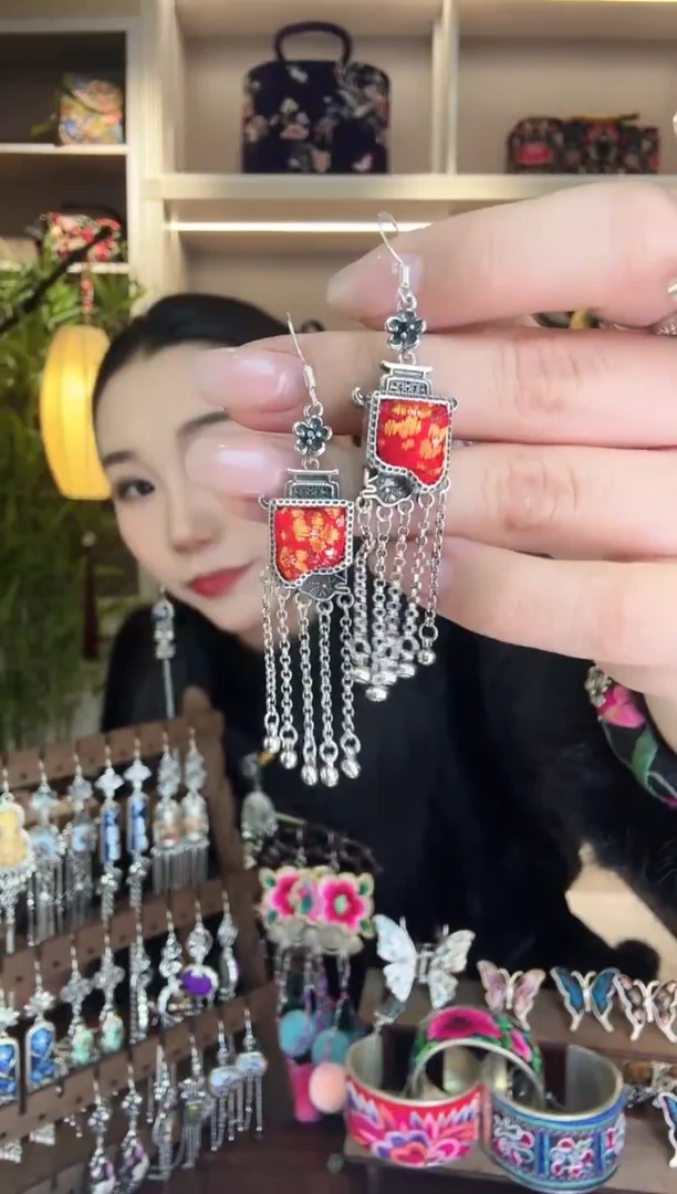 刺绣纯手工民族风耳环