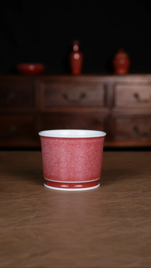 瓶豇豆红景德镇纯手工陶瓷