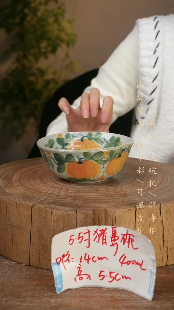 碗瓷景德镇手工手绘高温瓷釉下彩