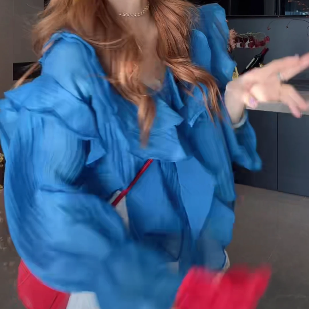 荷叶边韩版气质减龄衬衫女2025夏季新款设计感超好看上衣女