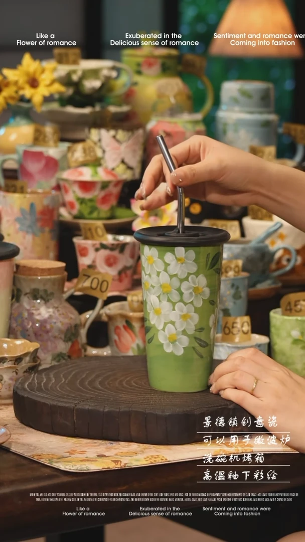 陶瓷景德镇高温釉下彩手工手绘款式