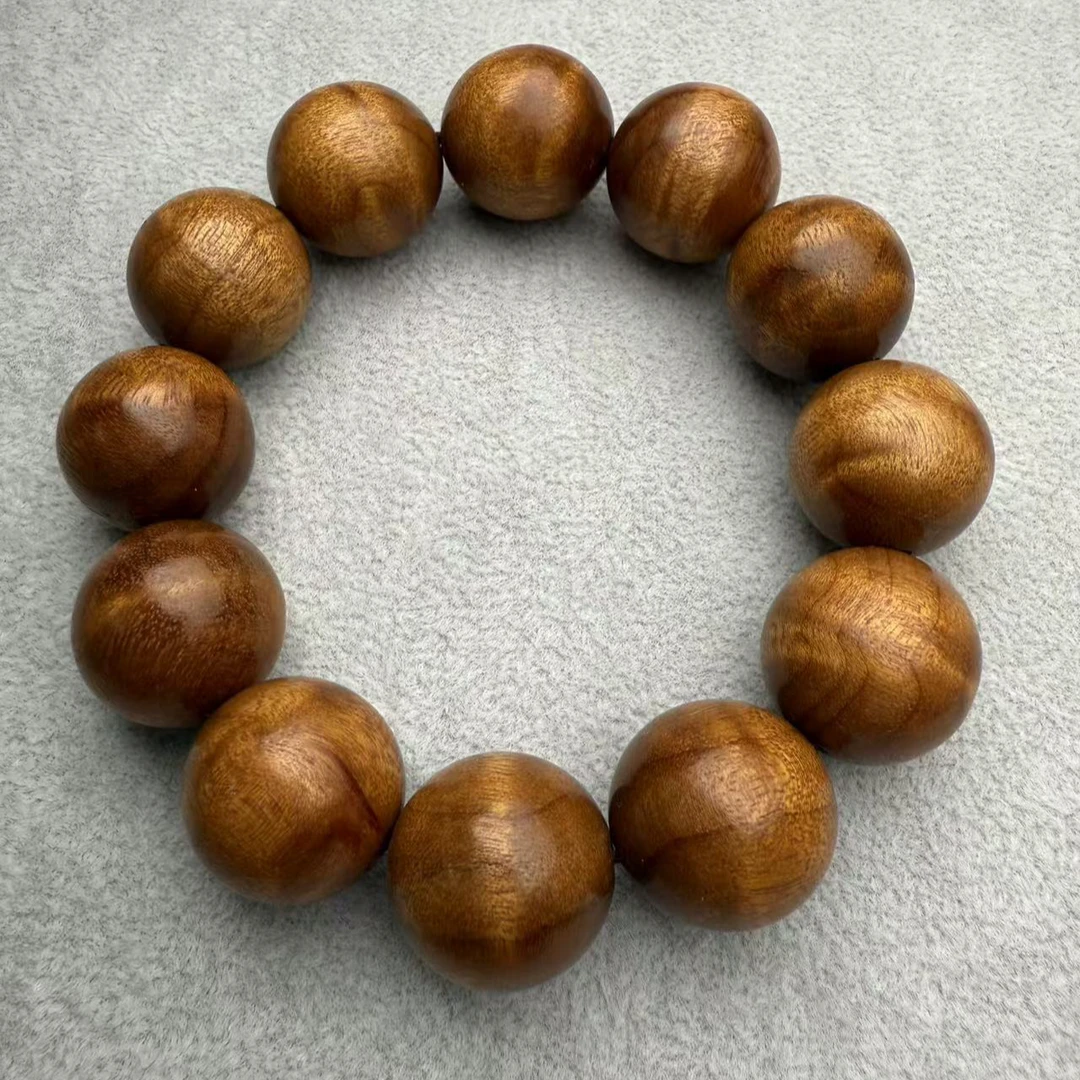 上新了故宫【央】金丝楠20mm水波纹单圈手串