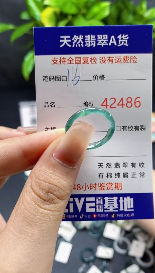 翡翠戒指未镶嵌天然A货翡翠2486