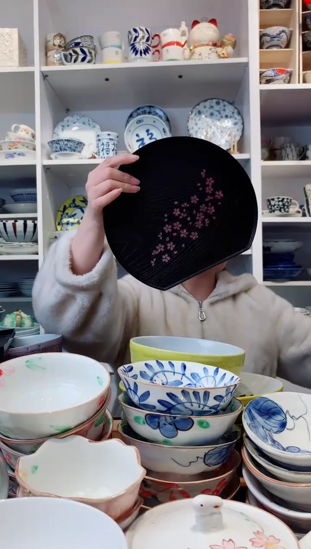 钛合金樱花半圆托盘