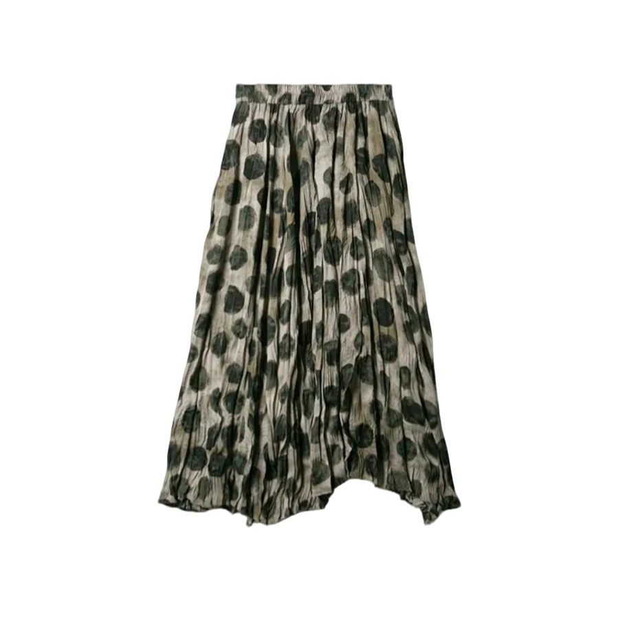 【晨蕾老师专属】复古褶皱波点半身裙BQ2524