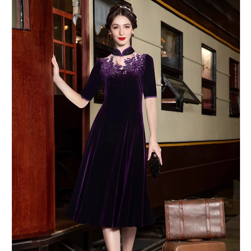 『迷雾』名兰世家婚礼礼服裙喜婆婆连衣裙婚宴装连衣裙MQZ01D7293