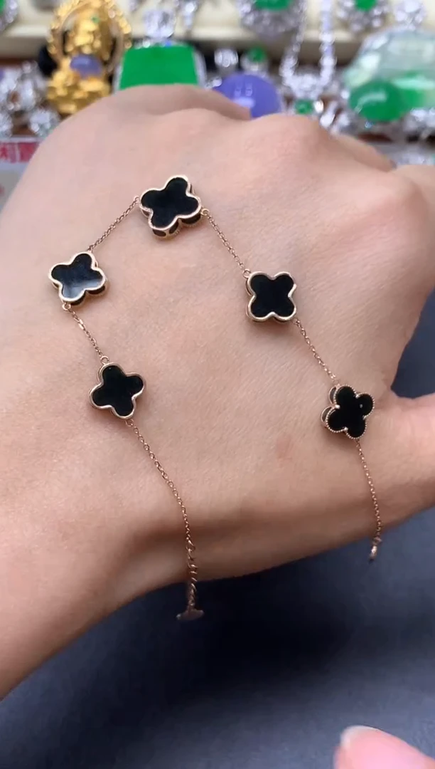 18K金镶嵌手链翡翠395-中国好珍宝