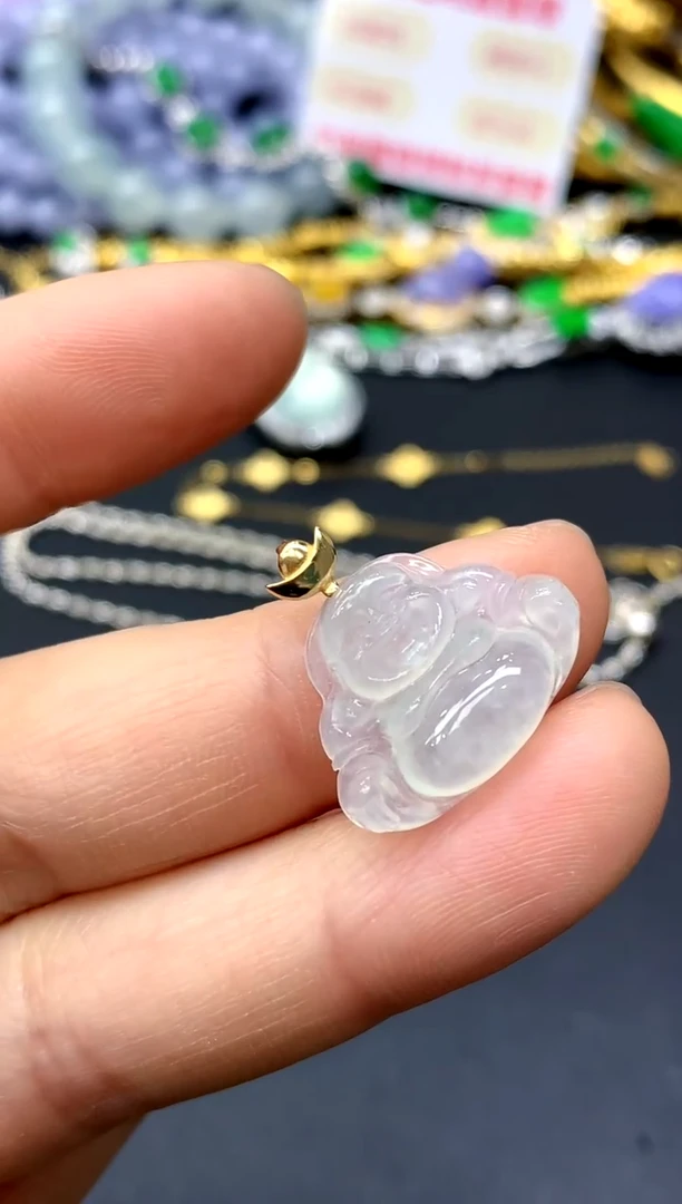 颈饰18K金镶嵌翡翠61-中国好珍宝