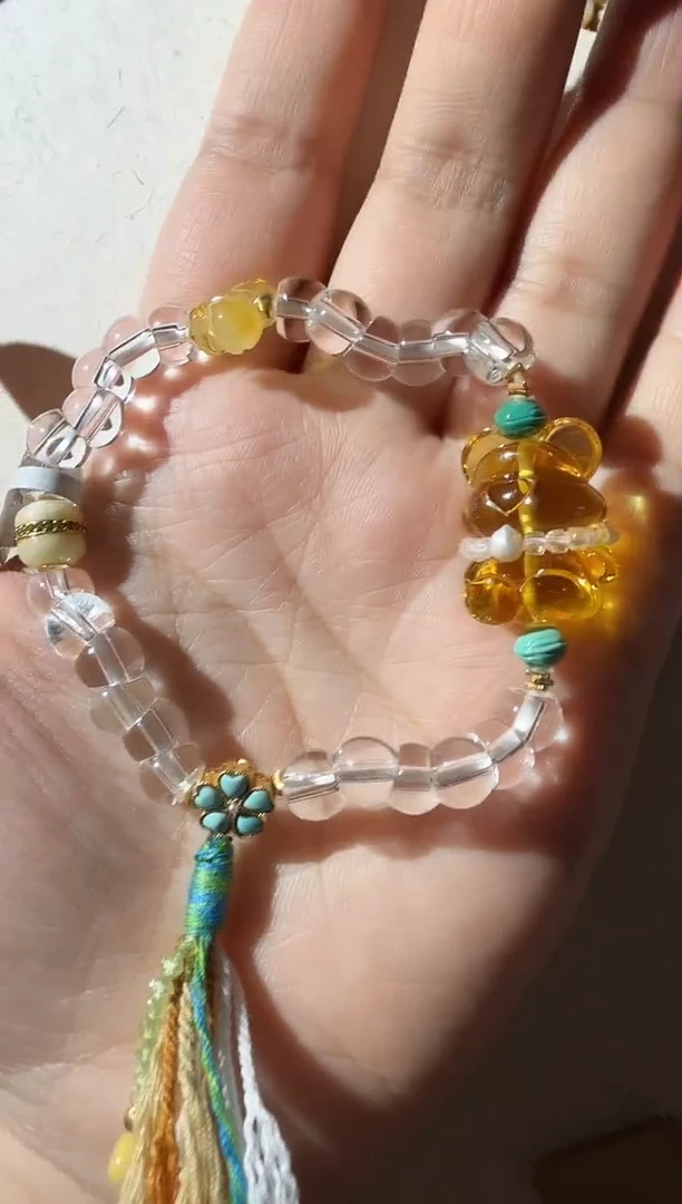 【闪购商品】琥珀手链未镶嵌琥珀小熊手链