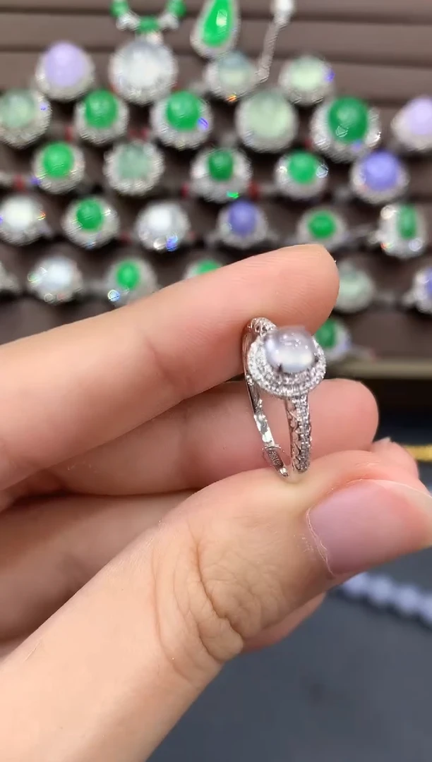 翡翠戒指18K金镶嵌B19