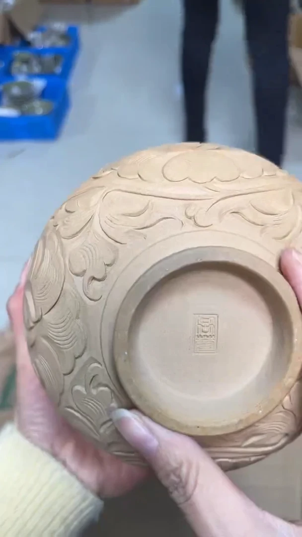 陶瓷412纯手工素烧盖罐（一个）