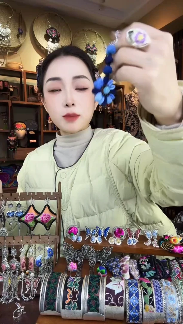 刺绣非遗刺绣民族风耳环