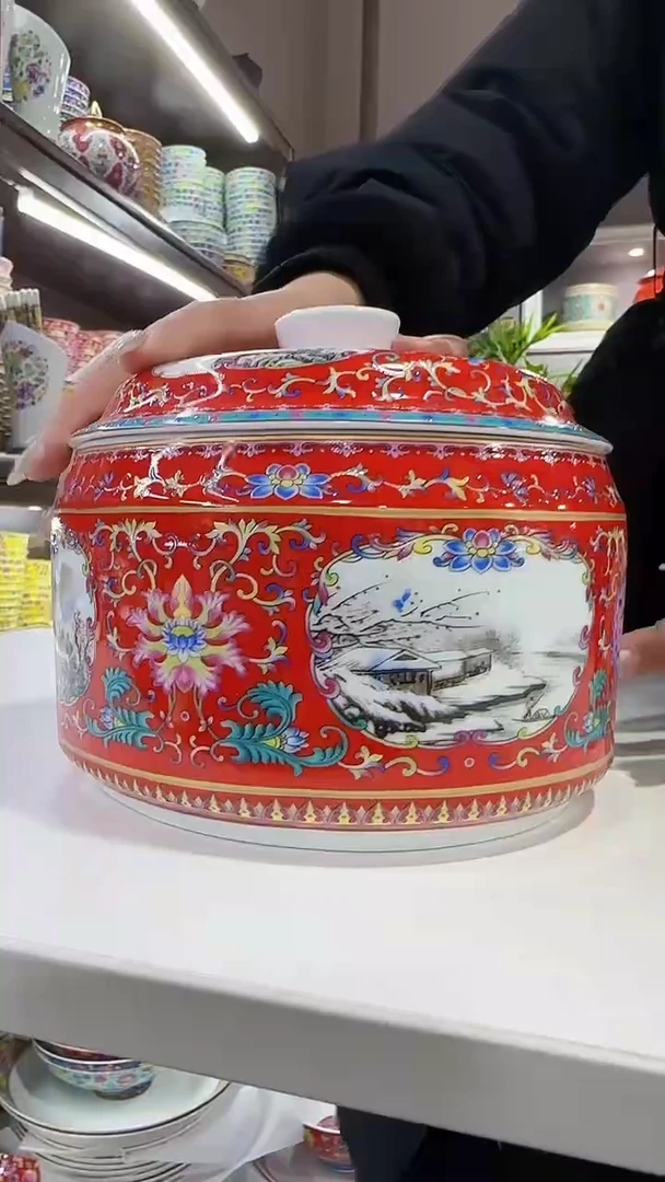 【闪购商品】瓷片茶叶罐一个景德镇陶瓷