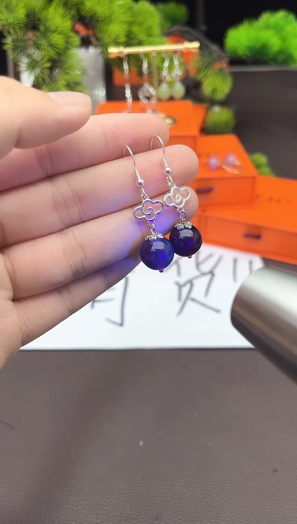 【闪购商品】玛瑙/玉髓耳钉银S925镶嵌514000