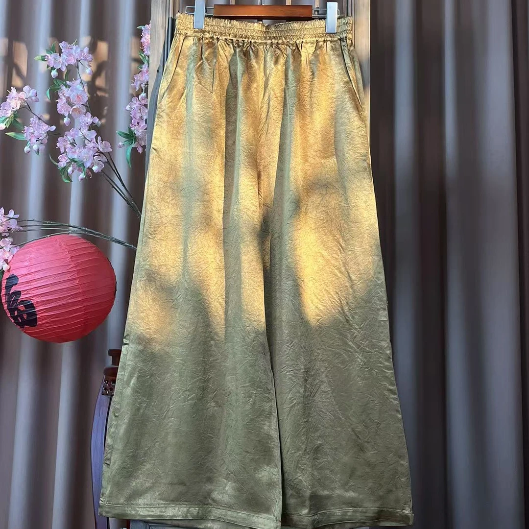 三禧司复古新中式百搭阔腿裤250276