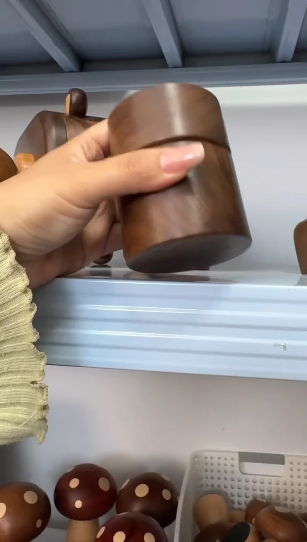 木北美黑胡桃圆筒牙线盒