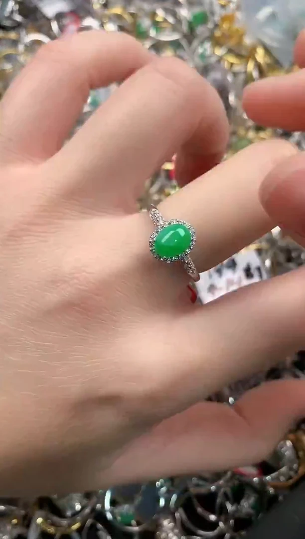 银S925镶嵌戒指翡翠777                 4