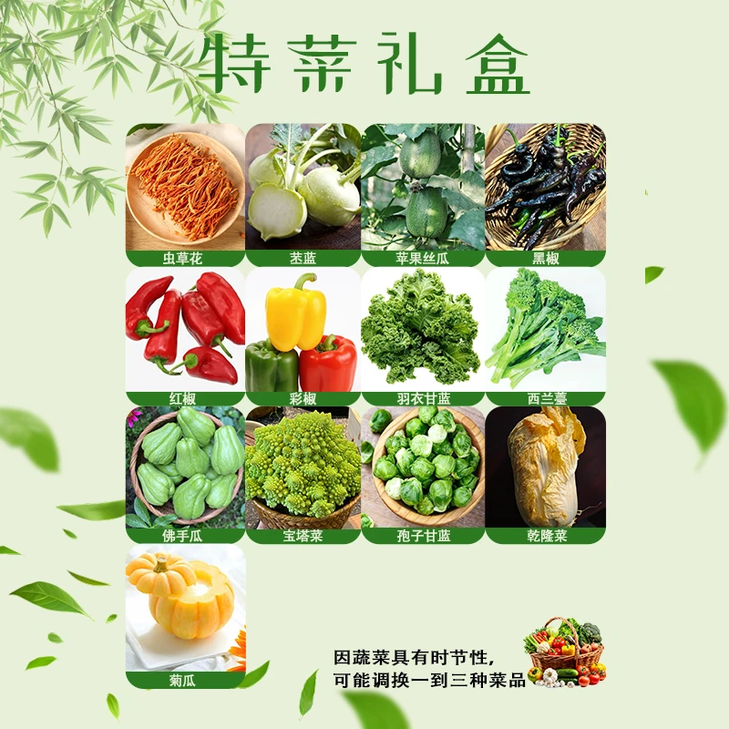 【蔬菜礼盒5.5公斤装】时蔬虫草苤蓝/羽衣甘蓝