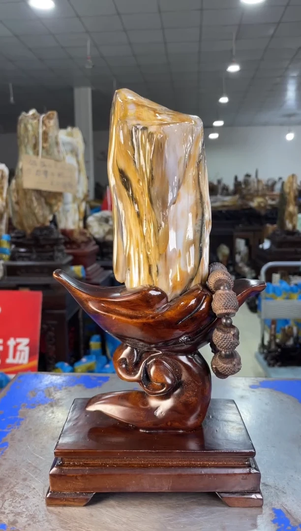 未镶嵌摆件硅化玉12