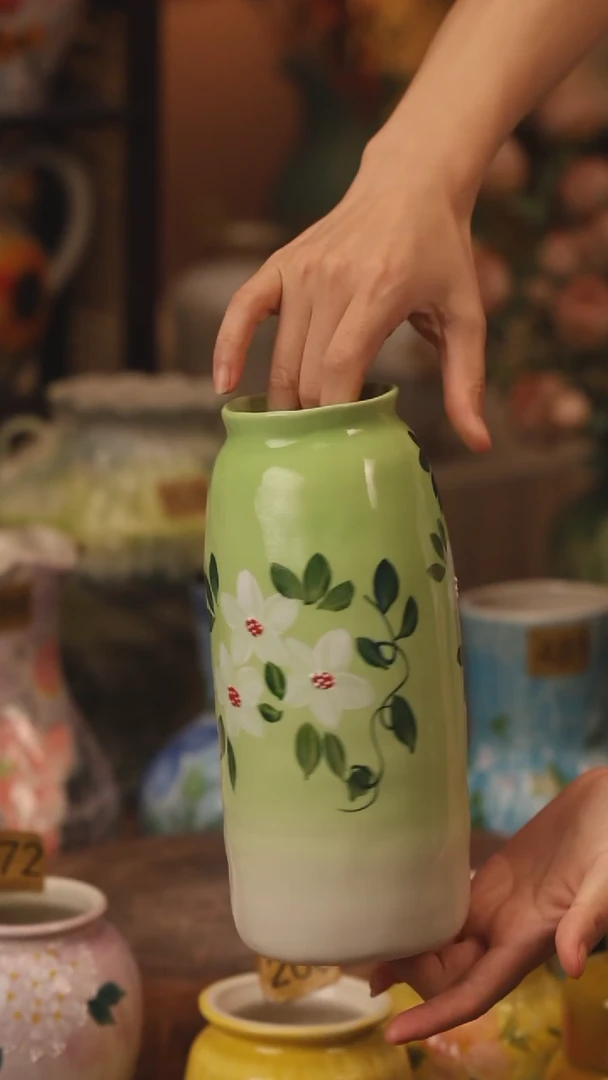 陶瓷050景德镇设计师手作花器摆件侘寂风