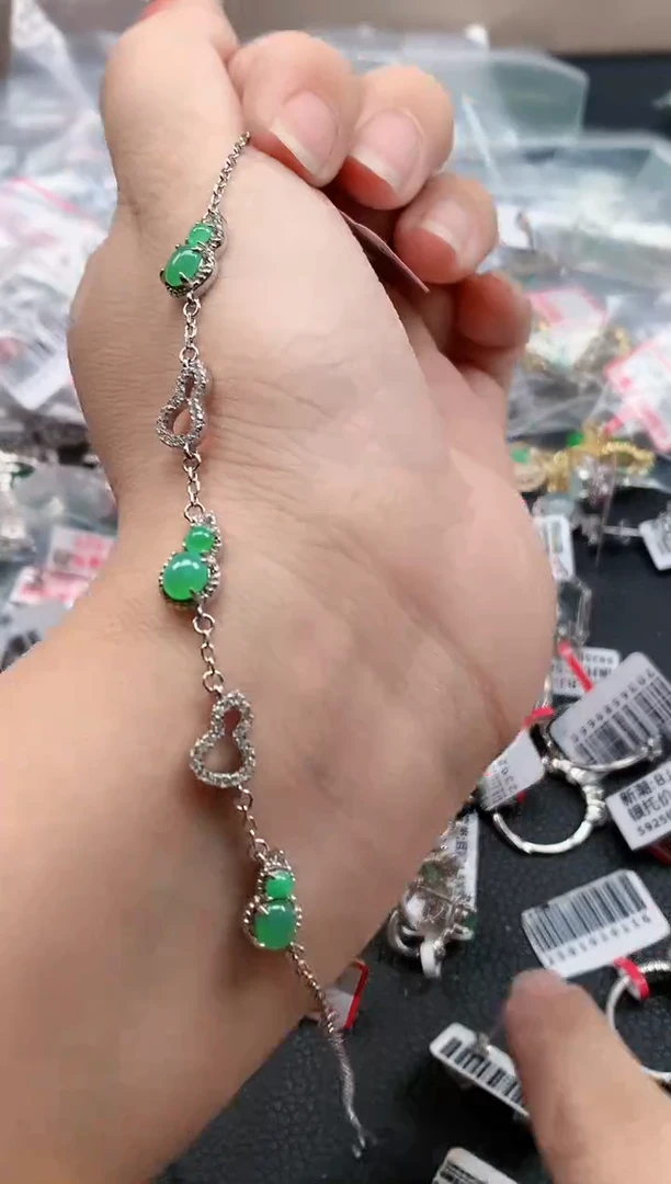 银S925镶嵌戒指翡翠天然A货缅甸翡翠