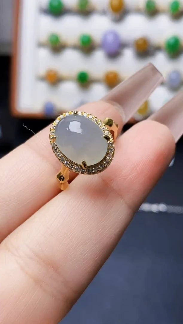 银S925镶嵌戒指翡翠2418