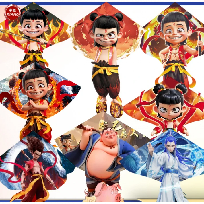 2025年新款魔童哪吒风筝儿童卡通风筝5D热切大型风筝成人微风易飞
