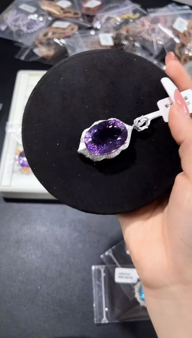 吊坠(不含链)银S925镶嵌紫晶谷***墅22q多样性发其一【1个】