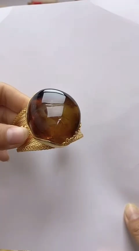 【闪购商品】琥珀裸石银S925镶嵌琥珀手镯