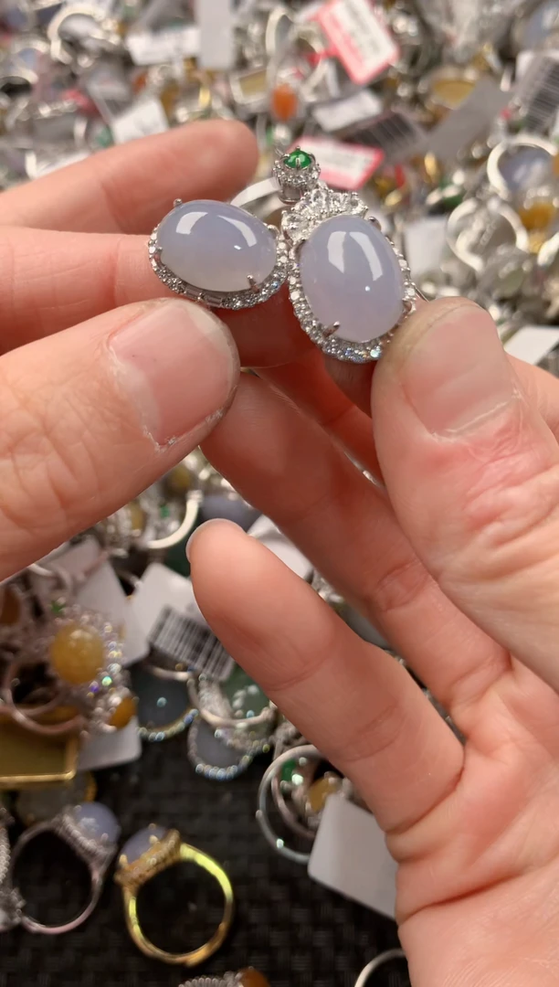 银S925镶嵌戒指翡翠555------3