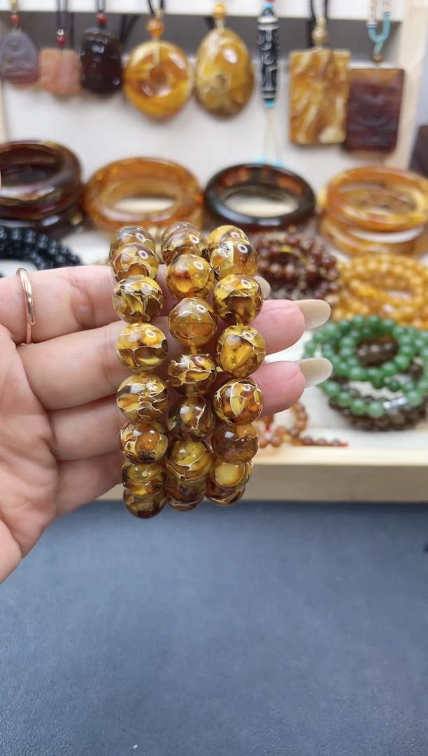 未镶嵌琥珀裸石溶洞蜜沁色卡12