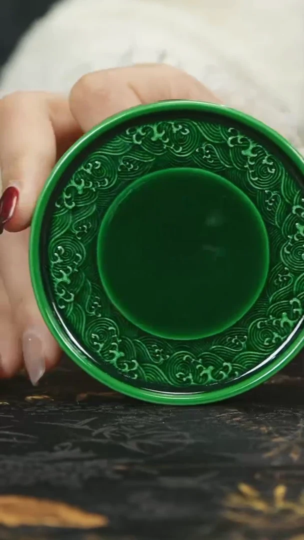 【闪购商品】瓷唐里郎窑雕刻盖置