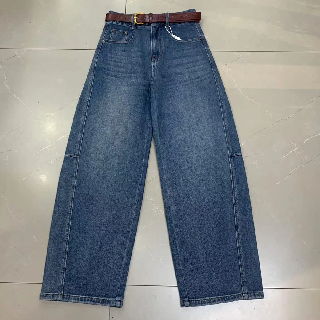 祥好服饰 春季新款浅色牛仔直筒裤 5802