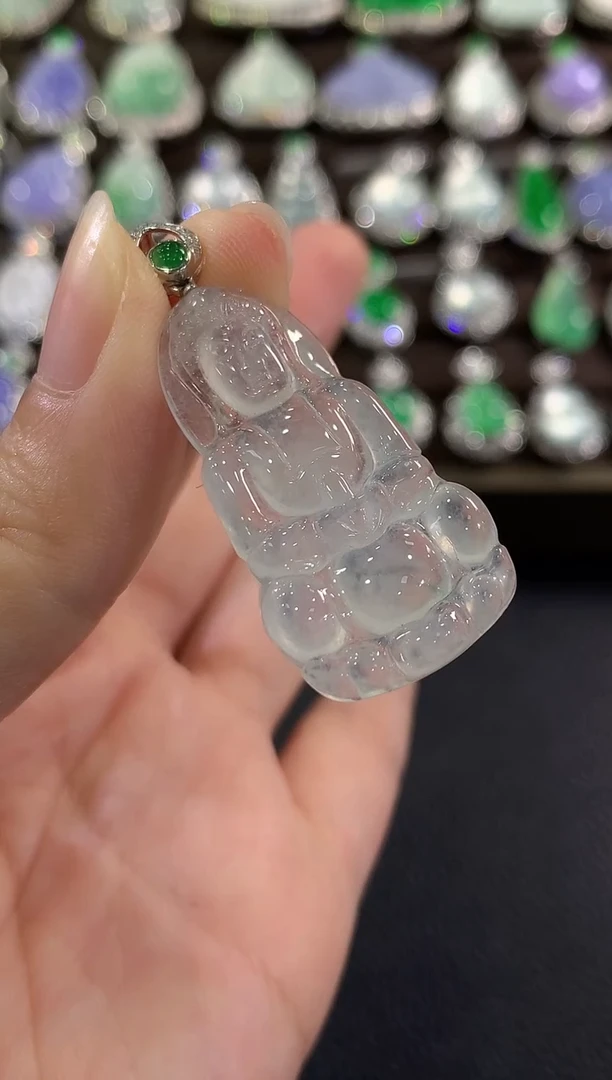 吊坠(不含链)18K金镶嵌翡翠s1  多样性一件发货