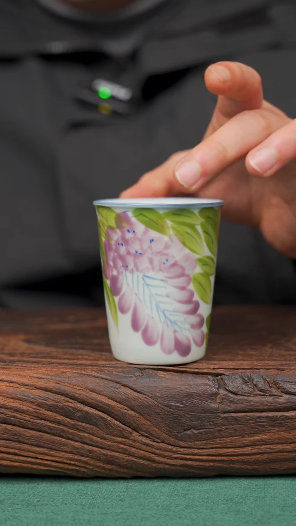 【闪购商品】瓷片18寻一缕瓷香杯釉下手工手绘瓷器