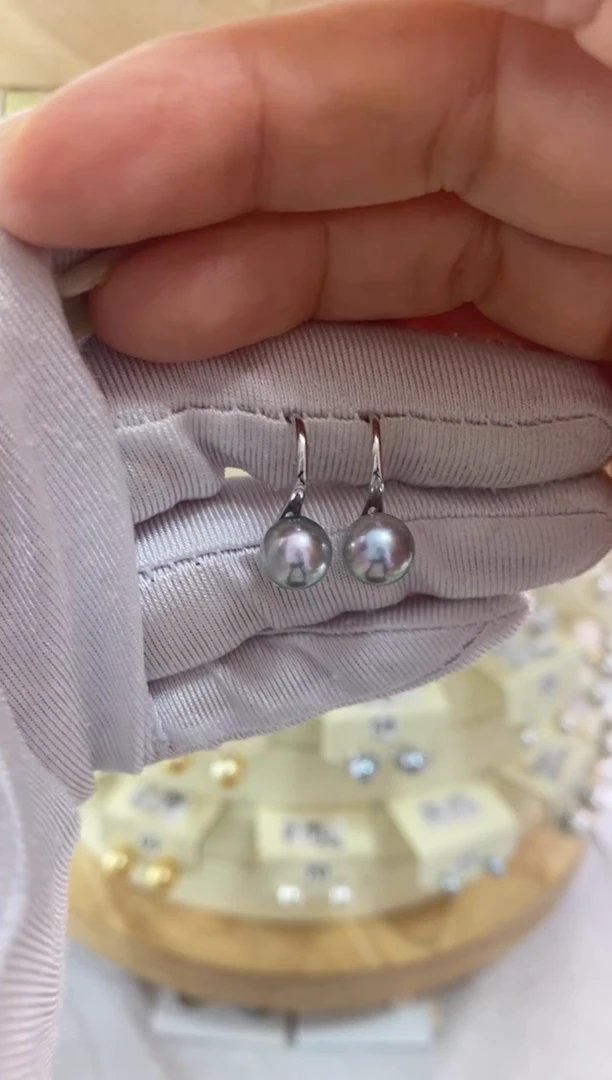银S925镶嵌耳饰海水珍珠1