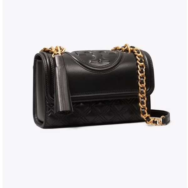 【预售】Tory Burch/汤丽柏琦专柜Fleming小号黑色链条包75576