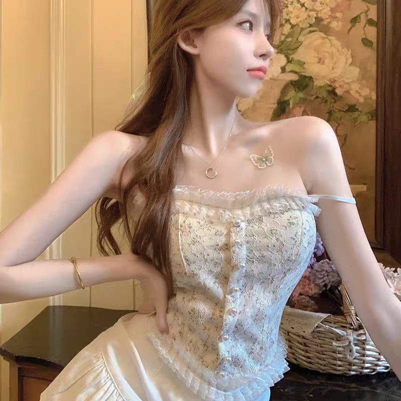 大码蕾丝碎花带胸垫吊带背心修身显瘦可内搭外穿上衣