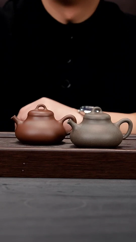 【闪购商品】紫砂茶壶紫泥改良纳瓢+青灰改良纳瓢2把