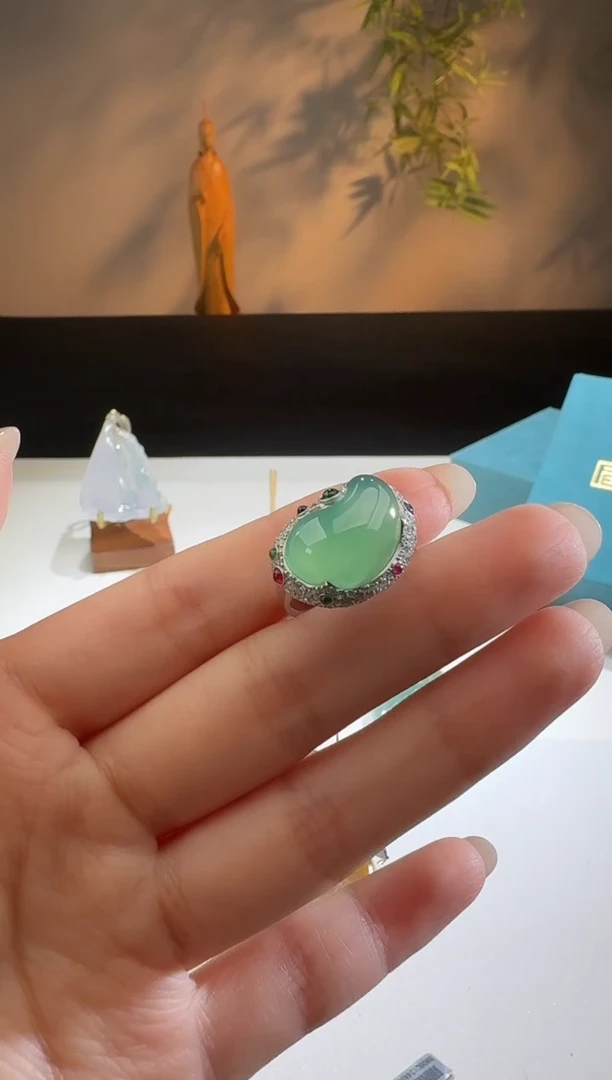 【闪购商品】翡翠戒指18K金镶嵌【鑫鑫】分单1