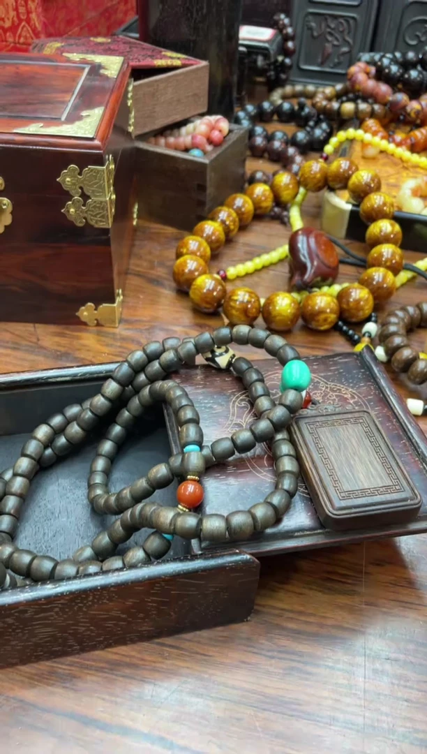 【闪购商品】木黑无事牌脖108颗带方盒