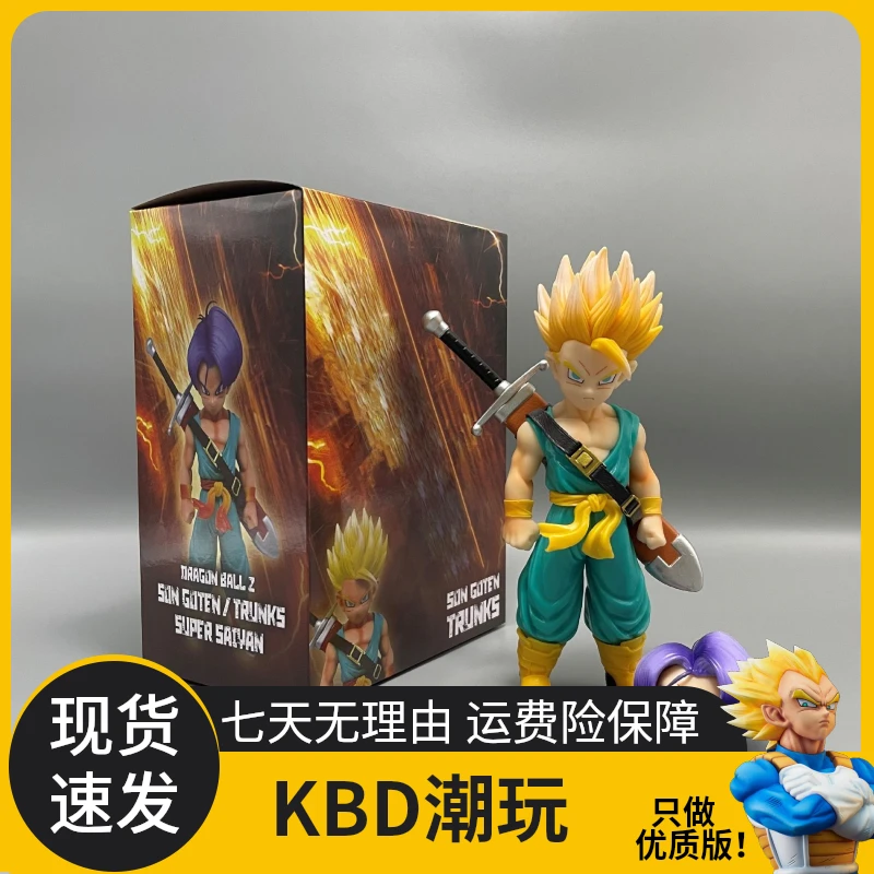 【现货】七龙珠 特兰克斯黄发蓝发 双头雕可换 动漫模型摆件手办