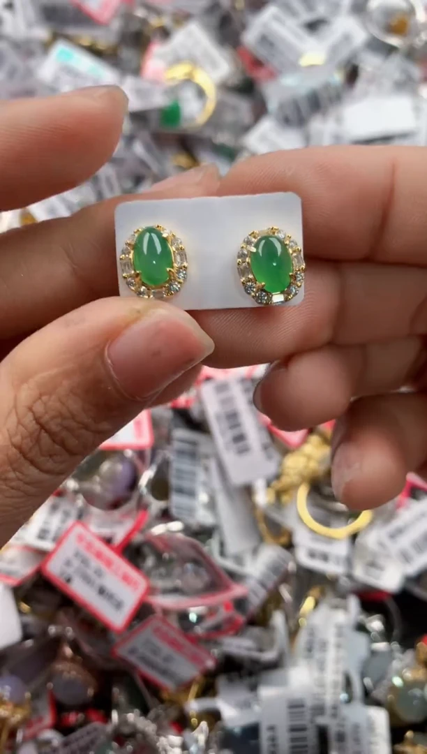 银S925镶嵌戒指翡翠2222----4
