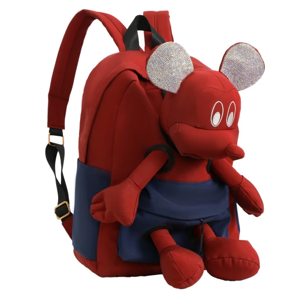 格艾伦【九零年代】2025双拼调色盘系列红蓝色系轻便时尚挂偶双肩包