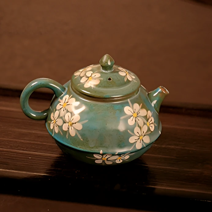 梅花仿古手绘釉下彩茶壶功夫茶具家用陶瓷茶具思妍壶