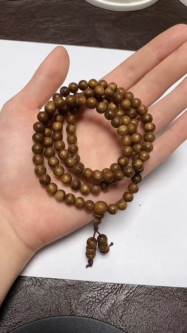 沉香手串家***姬TC06003沉香天然野加里曼丹土沉料多圈