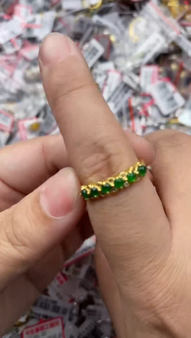 【闪购商品】翡翠戒指银S925镶嵌66666---7