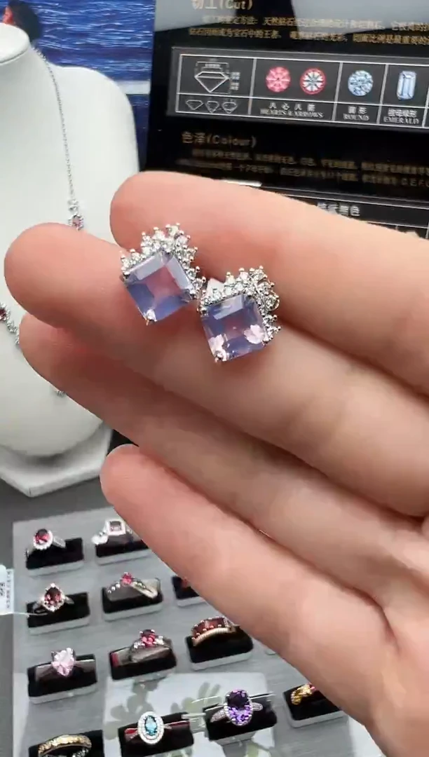 银S925镶嵌耳饰水晶83