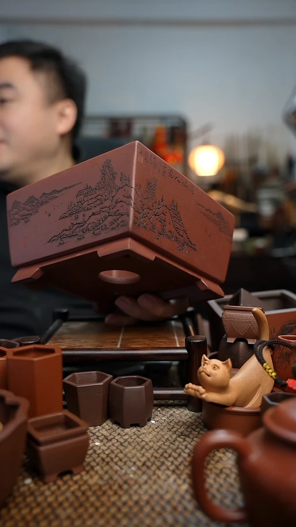 紫砂花盆長木軒精品紫砂