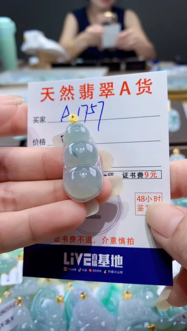 颈饰18K金镶嵌翡翠天然翡翠A货挂件